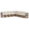 vidaXL Gartensofa-set 9 pcs Beige Poly-Rattan