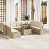 vidaXL Garten-Sofa-Set mit Speicher 10 pcs Beige Poly Rattan