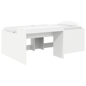 vidaXL Hochbett mit Schreibtisch f&uuml;r Kinder Wei&szlig; 80 x 200 cm