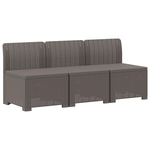 vidaXL 3-Sitzer Garten Sofa Rattan Look 3-Sitzer PP Hellgrau