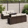 vidaXL 7-tlg. Garten-Sofagarnitur mit Kissen Braun Poly Rattan