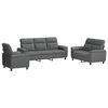 vidaXL Sofa-Set 3 pcs Dunkelgrau Stoff