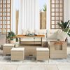 vidaXL Gartensofa-set mit Kissen 10 pcs Beige und Creme Poly-Rattan