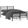vidaXL Bettgestell mit Kopf- und Fu&szlig;teil Metall Schwarz 120x200 cm