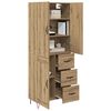 vidaXL Highboard 2 pcs Artisan-Eiche Ingenieurholz und Glas