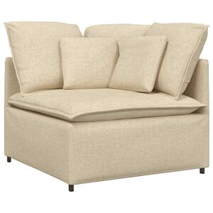 vidaXL Modulares Sofa Eckmodul mit Kissen Creme 100 cm