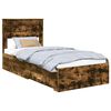 vidaXL Bettrahmen Ger&auml;ucherte Eiche 90 x 190 cm Holzwerkstoff