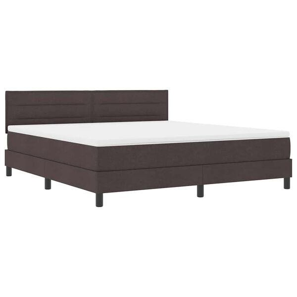 vidaXL Boxspringbett mit Matratze Dunkelbraun 180 x 200 cm Stoff