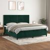 vidaXL Boxspringbett mit Matratze Dunkelgr&uuml;n 200x200 cm Samt