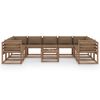 vidaXL 10-tlg. Garten-Lounge-Set mit Kissen in Taupe