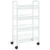 vidaXL K&uuml;chenwagen 4 Etagen Wei&szlig; 46x26x85 cm Eisen