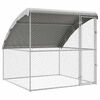 vidaXL Hundek&auml;fig Silber 2 x 2 x 2 m Verzinkter Stahl