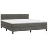 vidaXL Boxspringbett mit Matratze Dunkelgrau 160x200 cm Samt