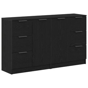 vidaXL Sideboard Schwarz Eichen-Optik 180 x 30 x 70 cm Holzwerkstoff