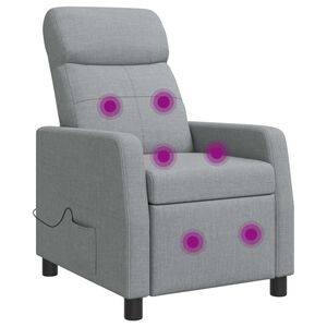 vidaXL Massage Relaxsessel Hellgrau Stoff