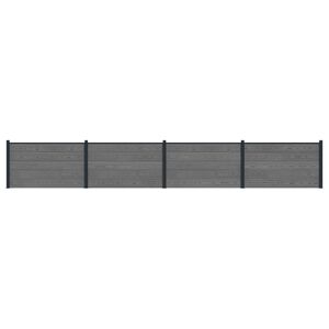 vidaXL Zaunelement 4 pcs WPC und Aluminium Grau