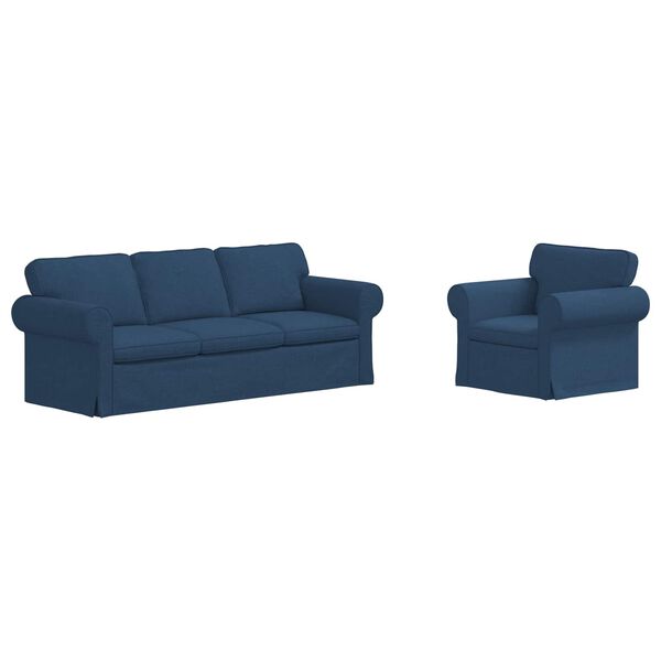 vidaXL Sofa 2 pcs Blau 215 x 82 x 80 cm Stoff
