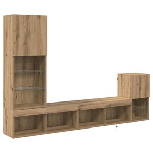 vidaXL TV-Wandger&auml;te mit LED-Lichtleisten Artisan-Eiche Holzwerkstoff