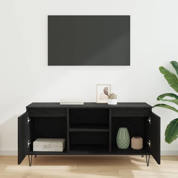 vidaXL TV-Schr&auml;nk Schwarz Eichen-Optik 104 x 35 x 50 cm Holzwerkstoff