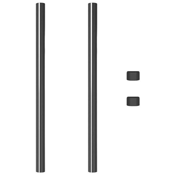 vidaXL Zaunpfosten 2 pcs Grau 80 cm Pulverbeschichteter Stahl