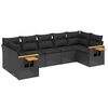 vidaXL 7-tlg. Garten-Sofagarnitur mit Kissen Schwarz Poly Rattan
