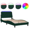 vidaXL Bettgestell mit LED ohne Matratze Dunkelgr&uuml;n 100x200 cm Samt