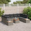 vidaXL Gartensofa-set mit Kissen mit Speicher 5 pcs Grau Polyrattan
