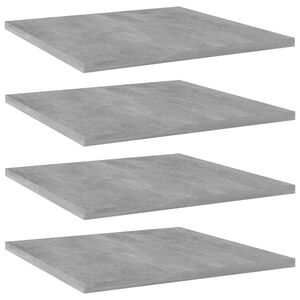 vidaXL B&uuml;cherregal-Bretter 4 Stk. Betongrau 40x40x1,5 cm Holzwerkstoff