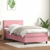 vidaXL Boxspringbett mit Matratze Rosa 100x210 cm Samt