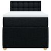 vidaXL Boxspringbett mit Matratze Schwarz 80x200 cm Stoff