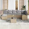 vidaXL Garten-Sofa-Set mit Kissen 8 pcs Beige Poly Rattan