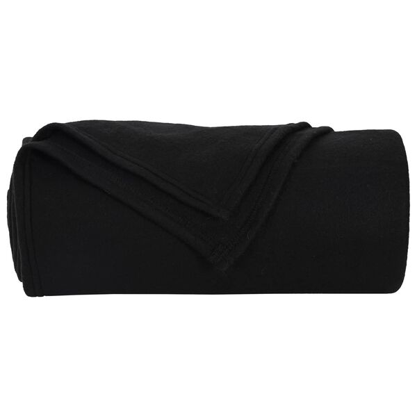 vidaXL &Uuml;berwurfdecke Schwarz 200 x 150 cm Fleece
