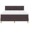 vidaXL LED Boxspringbett mit Matratze Dunkelbraun 140 x 200 cm Stoff