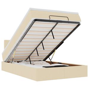 vidaXL Ottoman-Bett mit Matratze Creme 120x190 cm Stoff