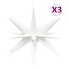 vidaXL LED-Weihnachtssterne 3 Stk. Faltbar Wei&szlig; 100 cm