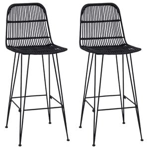 vidaXL Barhocker 2 stk. Schwarz 44 x 55 x 109 cm Rattan und Stahl
