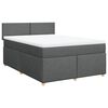 vidaXL Boxspringbett mit Matratze Dunkelgrau 140x190 cm Stoff