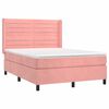 vidaXL Boxspringbett mit Matratze & LED Rosa 140x190 cm Samt