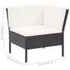 vidaXL 6-tlg. Garten-Lounge-Set mit Auflagen Poly Rattan Schwarz