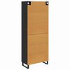 vidaXL Highboard 2 pcs Schwarz Eichen-Optik Engineered Wood und Glas