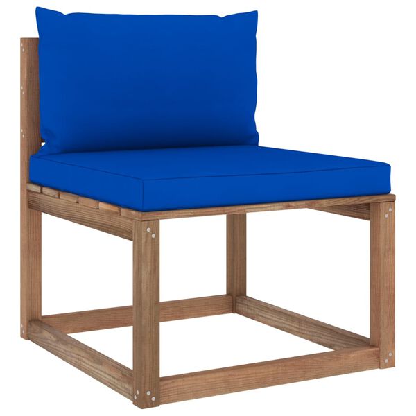 vidaXL 3-tlg. Garten-Lounge-Set aus Paletten mit Kissen Kiefernholz