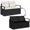 vidaXL Garten-Sofa-Set mit Speicher 7 pcs Schwarz Poly Rattan