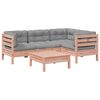 vidaXL 5-tlg. Garten-Sofagarnitur mit Kissen Massivholz Douglasie