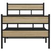 vidaXL Metallbett ohne Matratze Sonoma-Eiche 80x200 cm