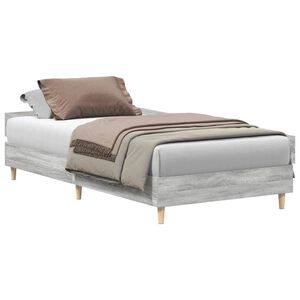 vidaXL Bettgestell ohne Matratze Grau Sonoma 75x190 cm Holzwerkstoff