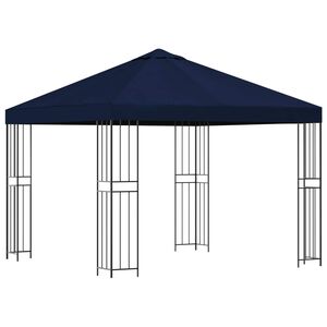 vidaXL Pavillon 3 x 3 m Blau Polyester und Stahl 190 gsm