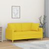 vidaXL 2-Sitzer-Sofa mit Zierkissen Hellgelb 140 cm Stoff