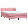 vidaXL Boxspringbett mit Matratze Rosa 160x220 cm Samt