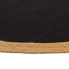 vidaXL Teppich Geflochten Schwarz & Natur 150 cm Jute & Baumwolle Rund