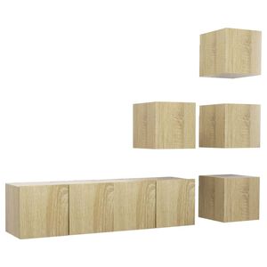 vidaXL 6-tlg. TV-Schrank-Set Sonoma-Eiche Holzwerkstoff